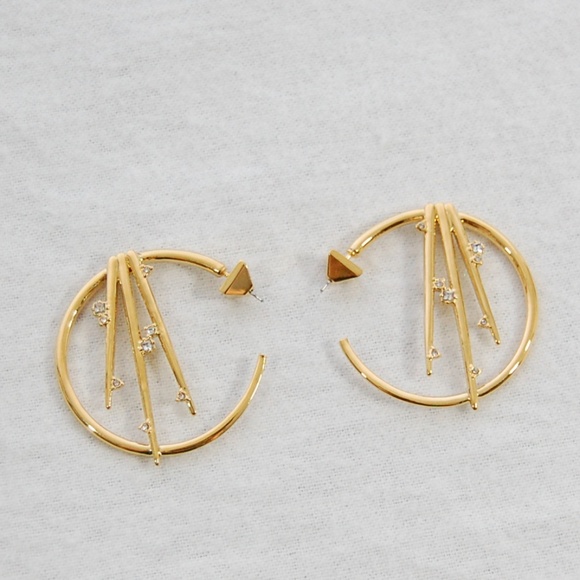 SOLD -- NWOT: Alexis Bittar Crystal Spike Hoops - Picture 2 of 8